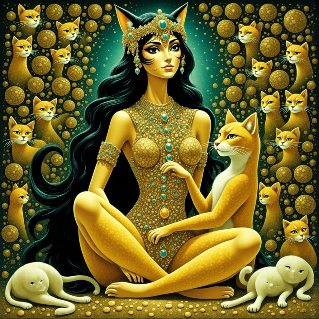 Tarot Card of the Cat People
