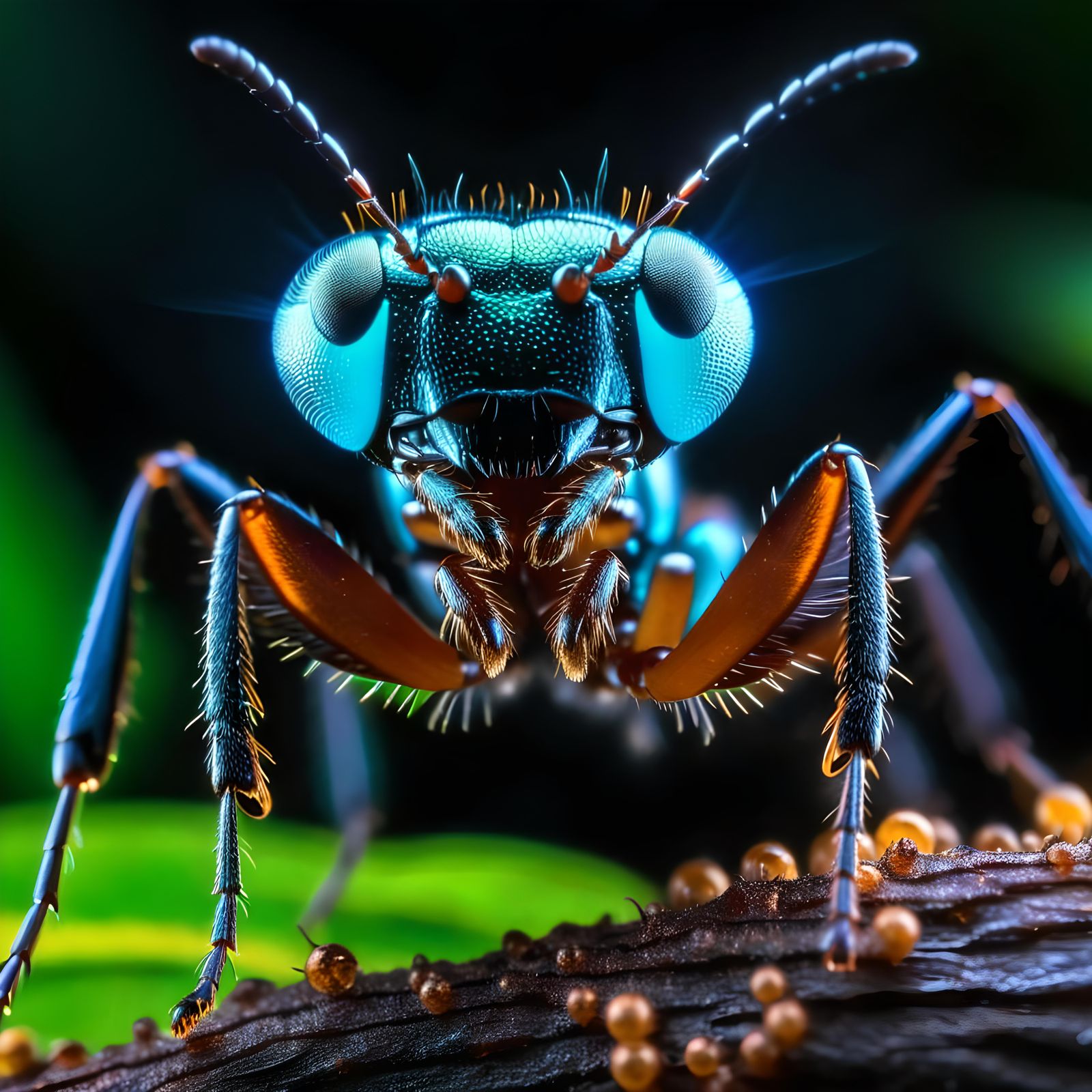 Bioluminescent jungle ant
