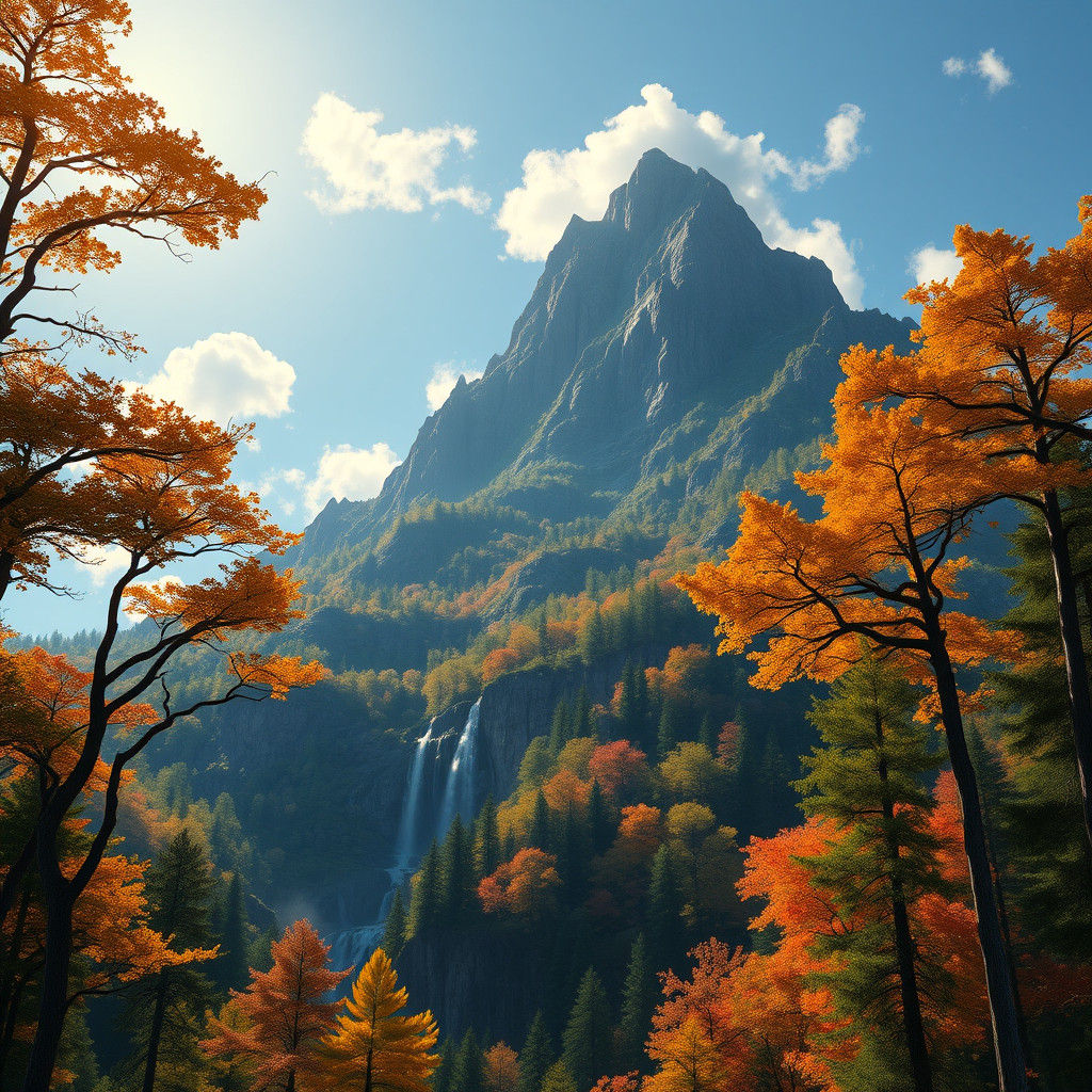 Sun-Drenched Mountain Peak: Fantasy Concept Art