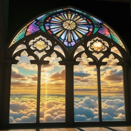 Ethereal Sky with Sunrays and Clouds in 3D