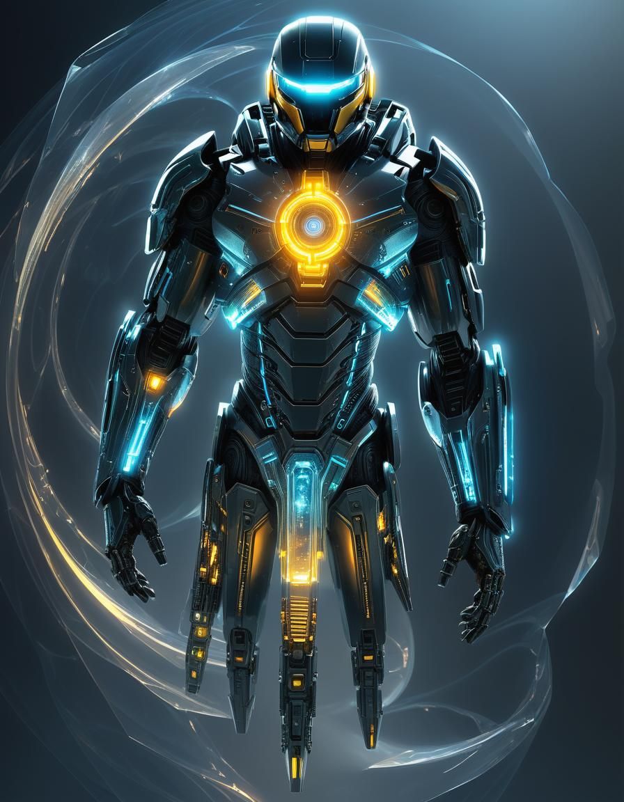 Master Chief's Cyberpunk Hologram of Cortana