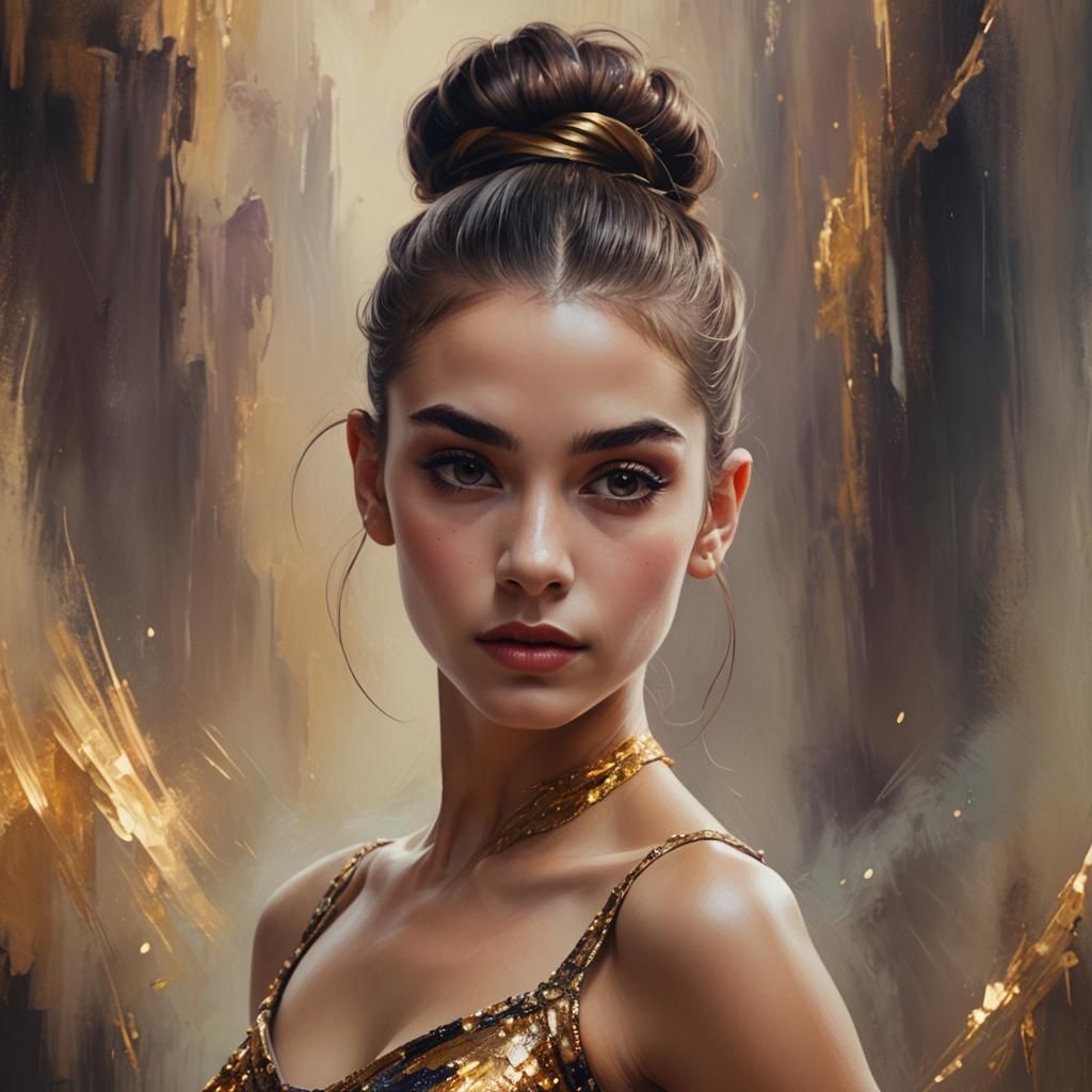 Lila-Jade-Marie: A Dancer in Oil Painting Style