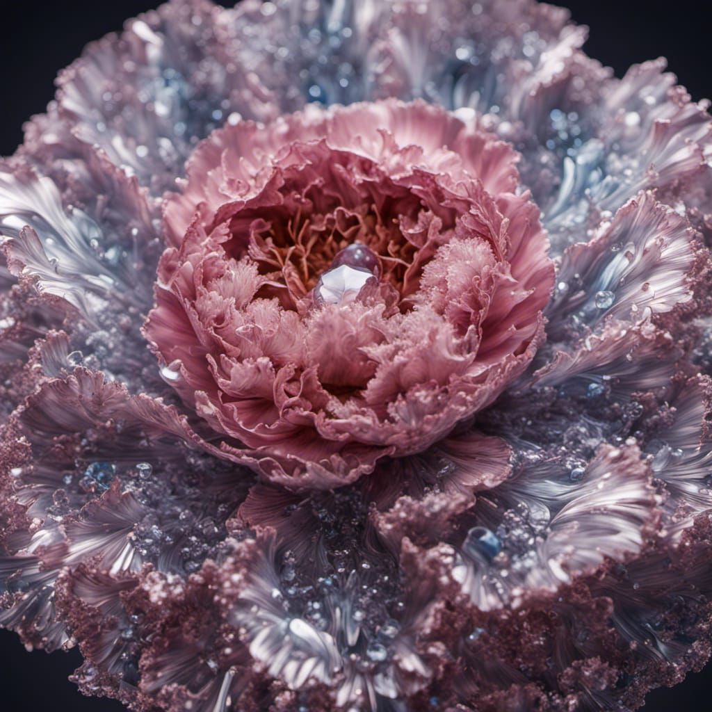 Galactic Crystal Carnation in Hyperrealistic Style
