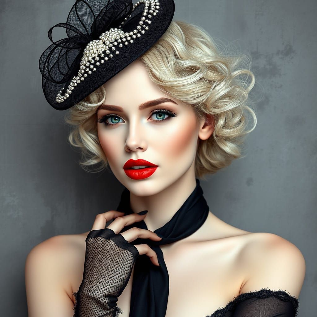 Glamorous Woman in Metallic Elegance