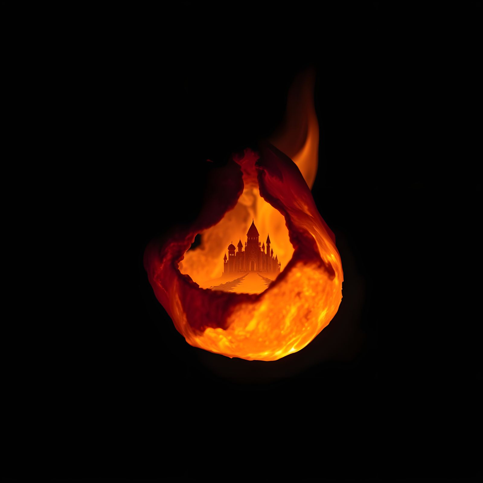 Glowing Ember Reveals a Flickering Realm in the Dark