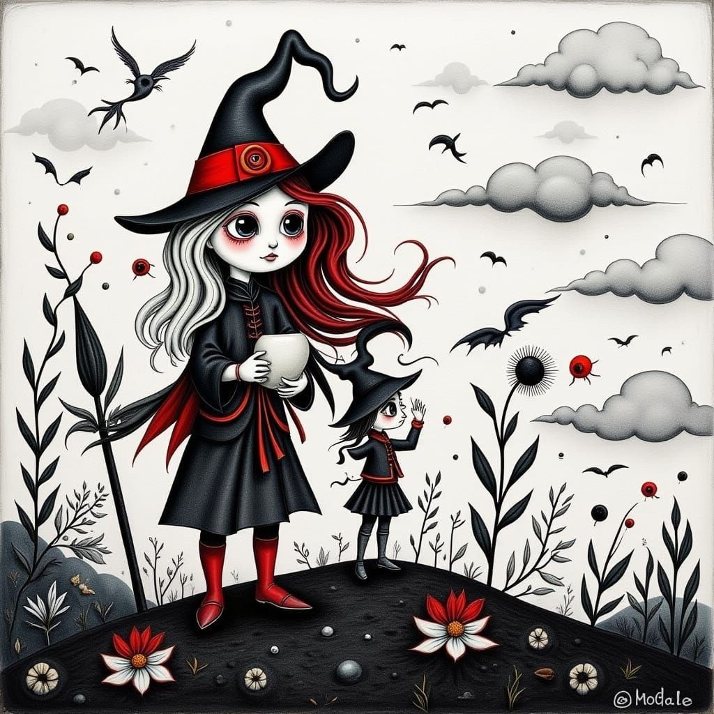 Dark Medieval Scene in a Mysterious, Gothic Style