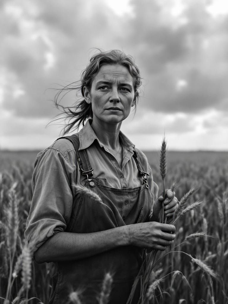 Depression-Era Farmer Woman in Dorothea Lange Style