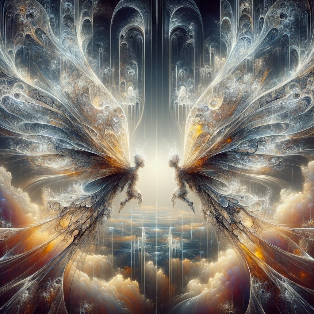 Surreal Wings Radiating Unearthly Energy