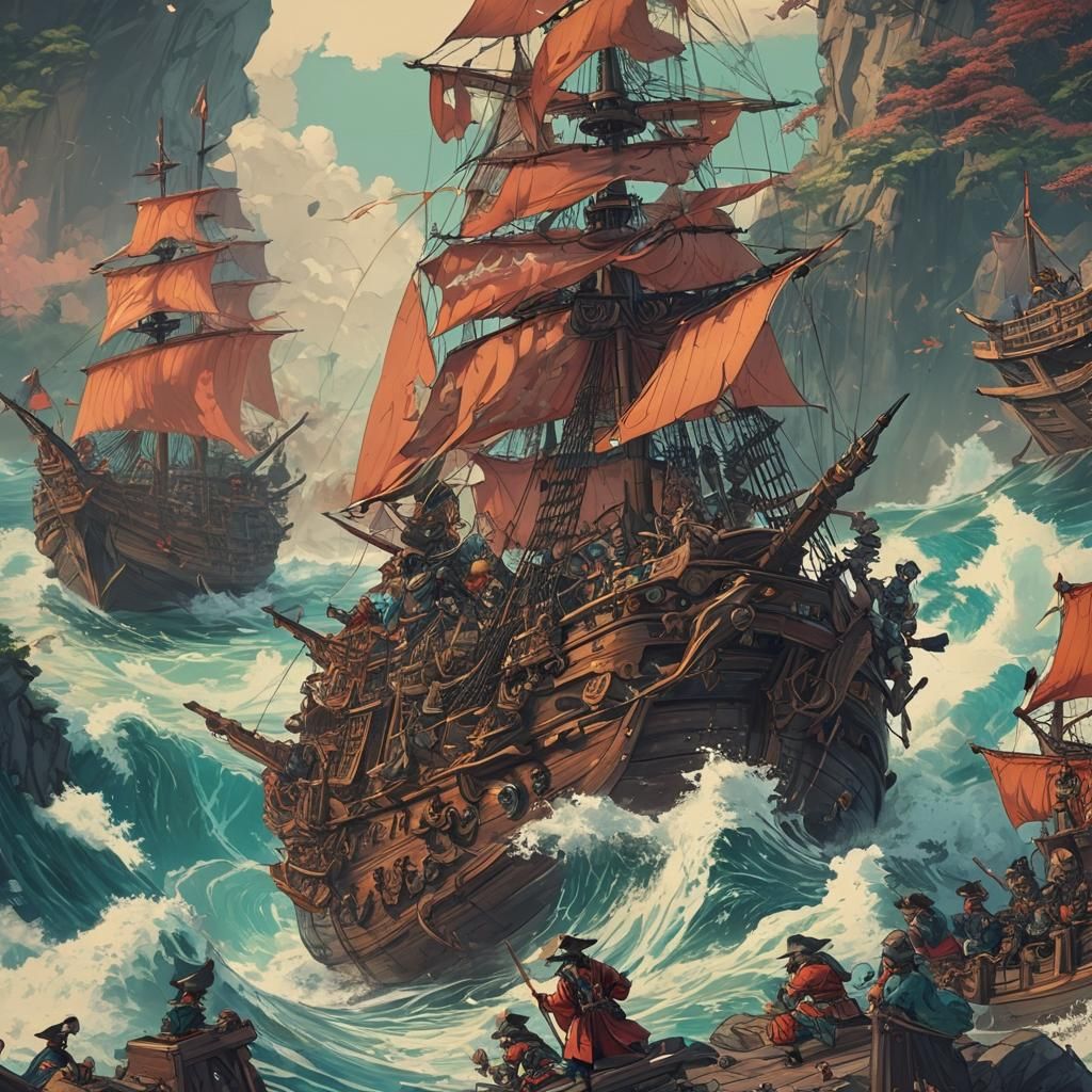 Giant Ningyo Shakes Junk Over Treasure Island