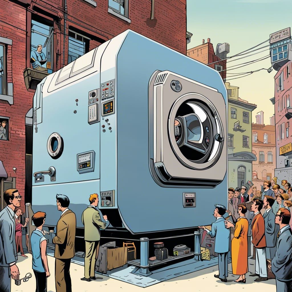 Scientist Presents Flying Washing Machine: Comic Art