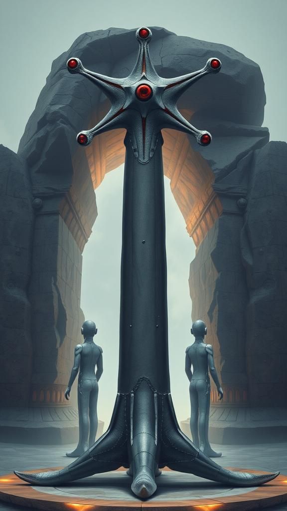 Alien Creature with Starfish Head and Crinoid Limbs