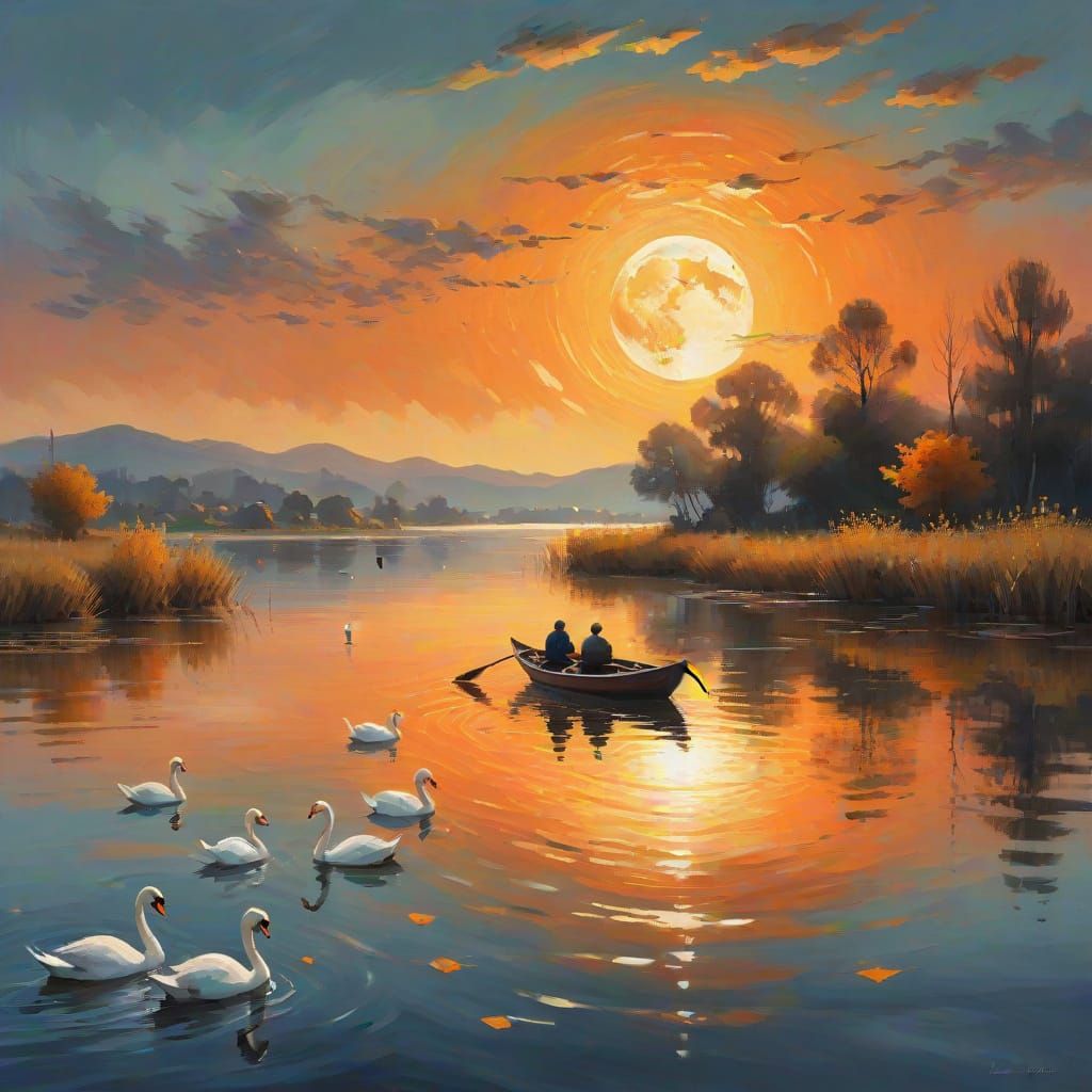 Impressionist Masterpiece of Serene Evening