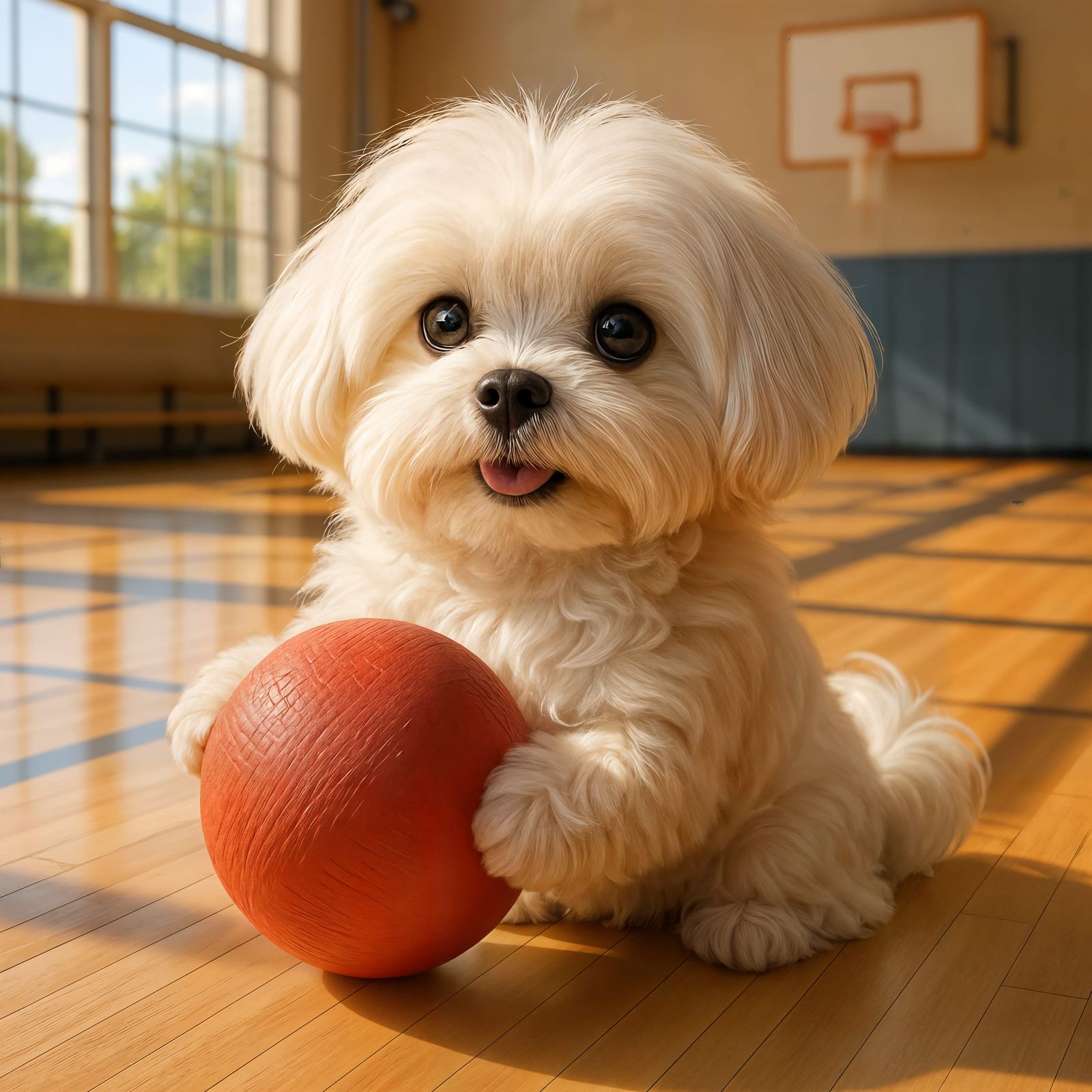 Adorable Maltese Dog Plays Dodgeball: CGI Art