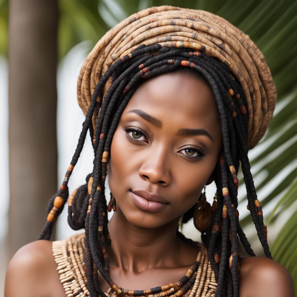 Beautiful Mixed-Race Woman with Enigmatic Face