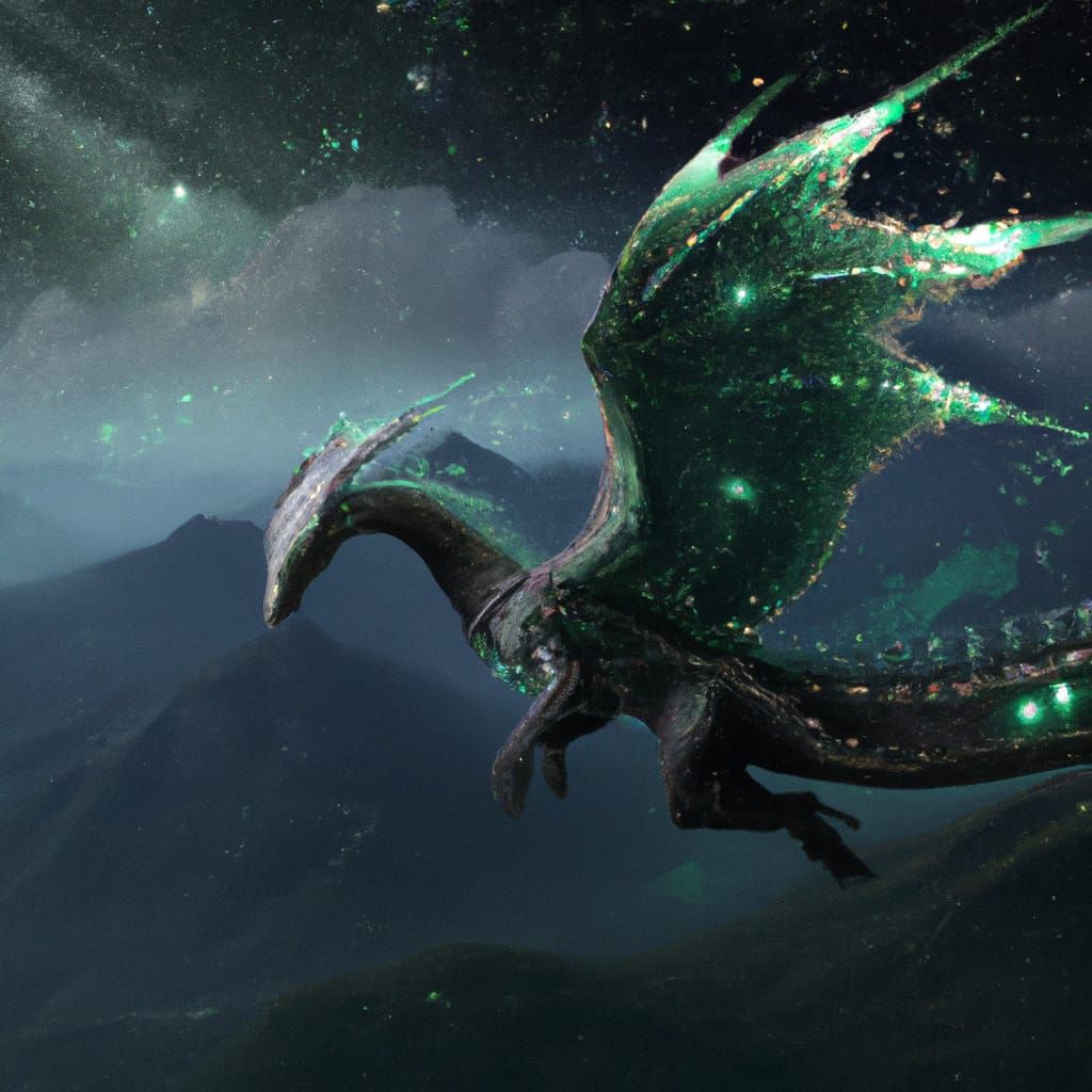 Dragon Flight Over Forest: Epic Digital Painting