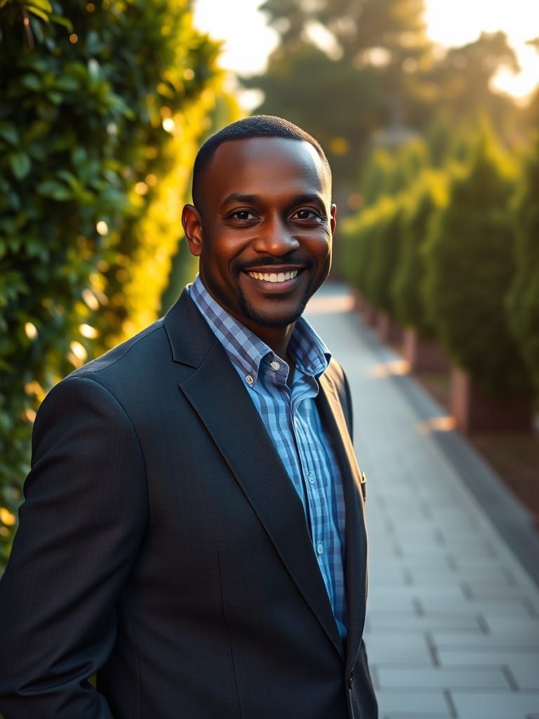 Ultra-Realistic Portrait of Smiling African American Man