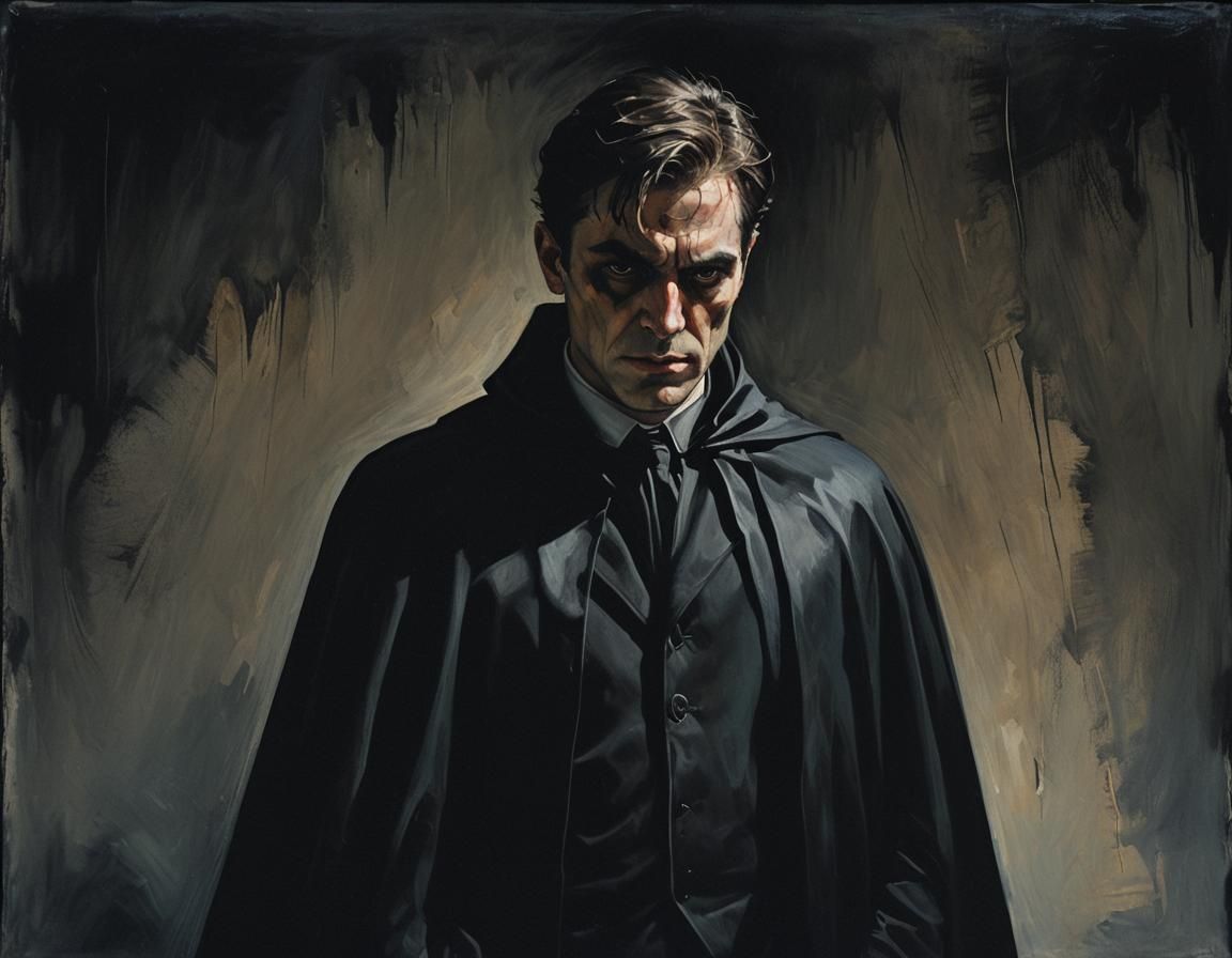 Gothic Expressionism: Solitary Man in Shadows