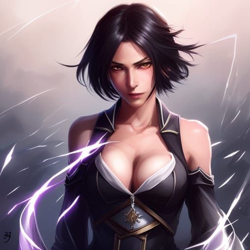 Rukia Lightning Portrait: Hyperdetailed Concept Art