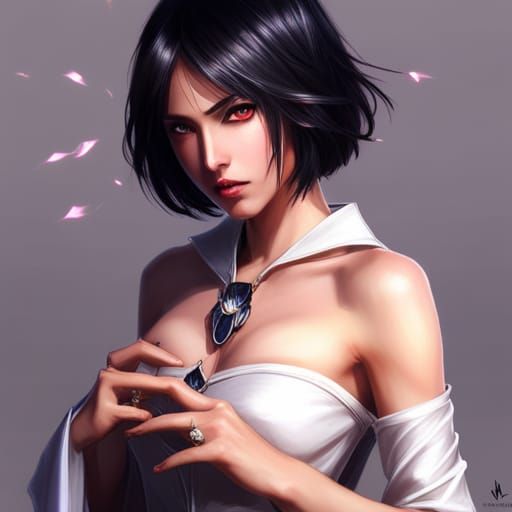 Rukia in Lightning Attire: Hyperdetailed Portrait