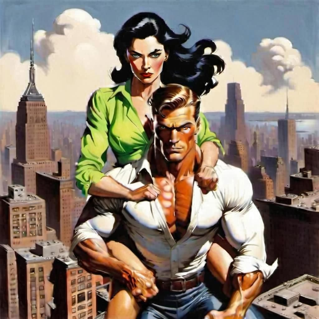 Doc Savage Rooftop Rescue in Pulp Style