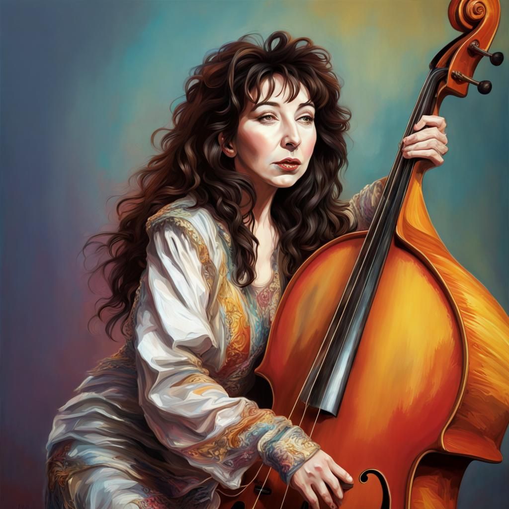 Kate Bush in Babooshka: Hyperrealistic Splash Art
