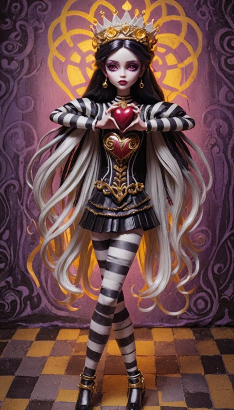 Dark Fantasy Doll with Heart, Detailed Digital Art
