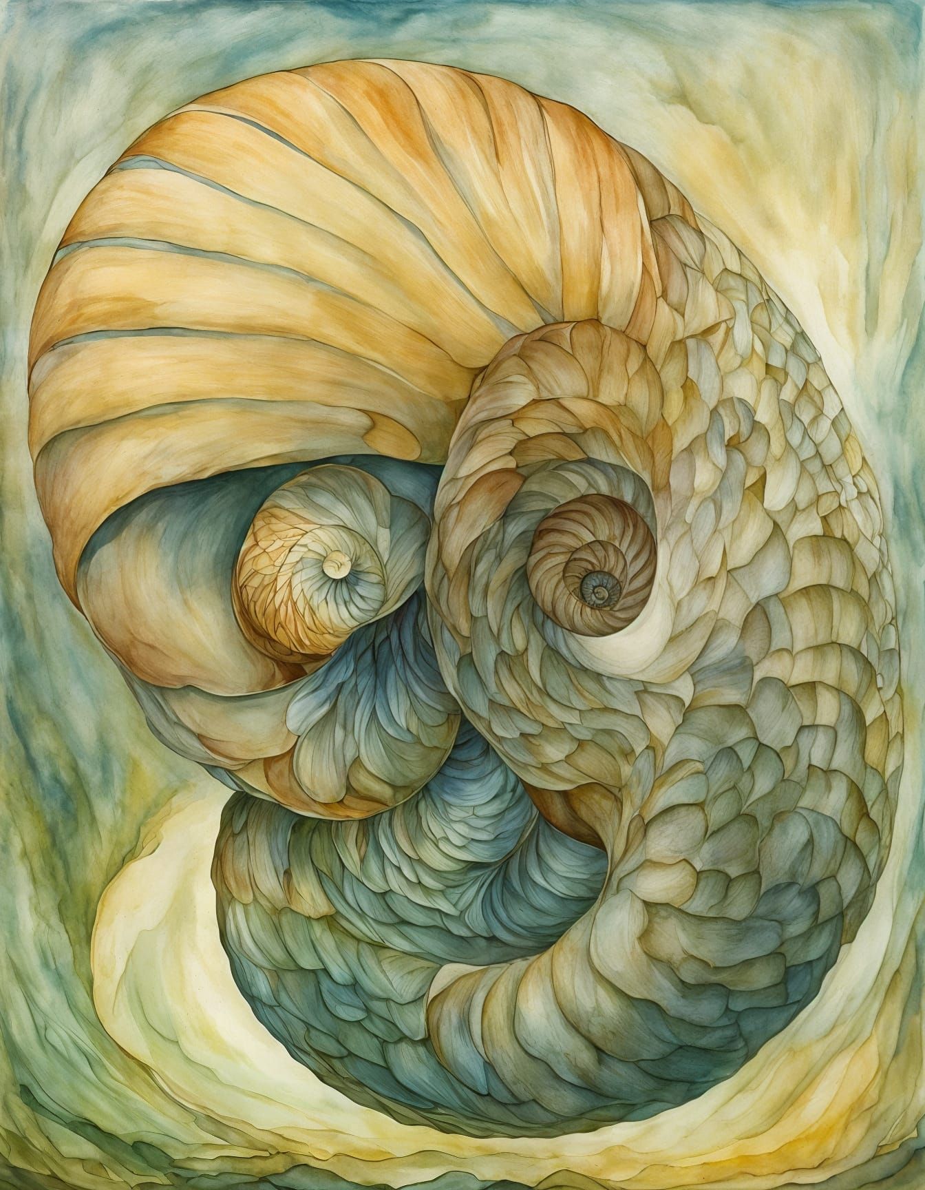 Elegant Nautilus Shell Illustration