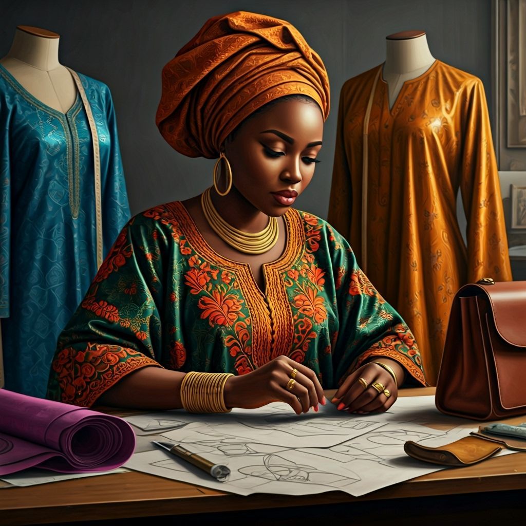 Senegalese Seamstress in Her Fashion Workshop