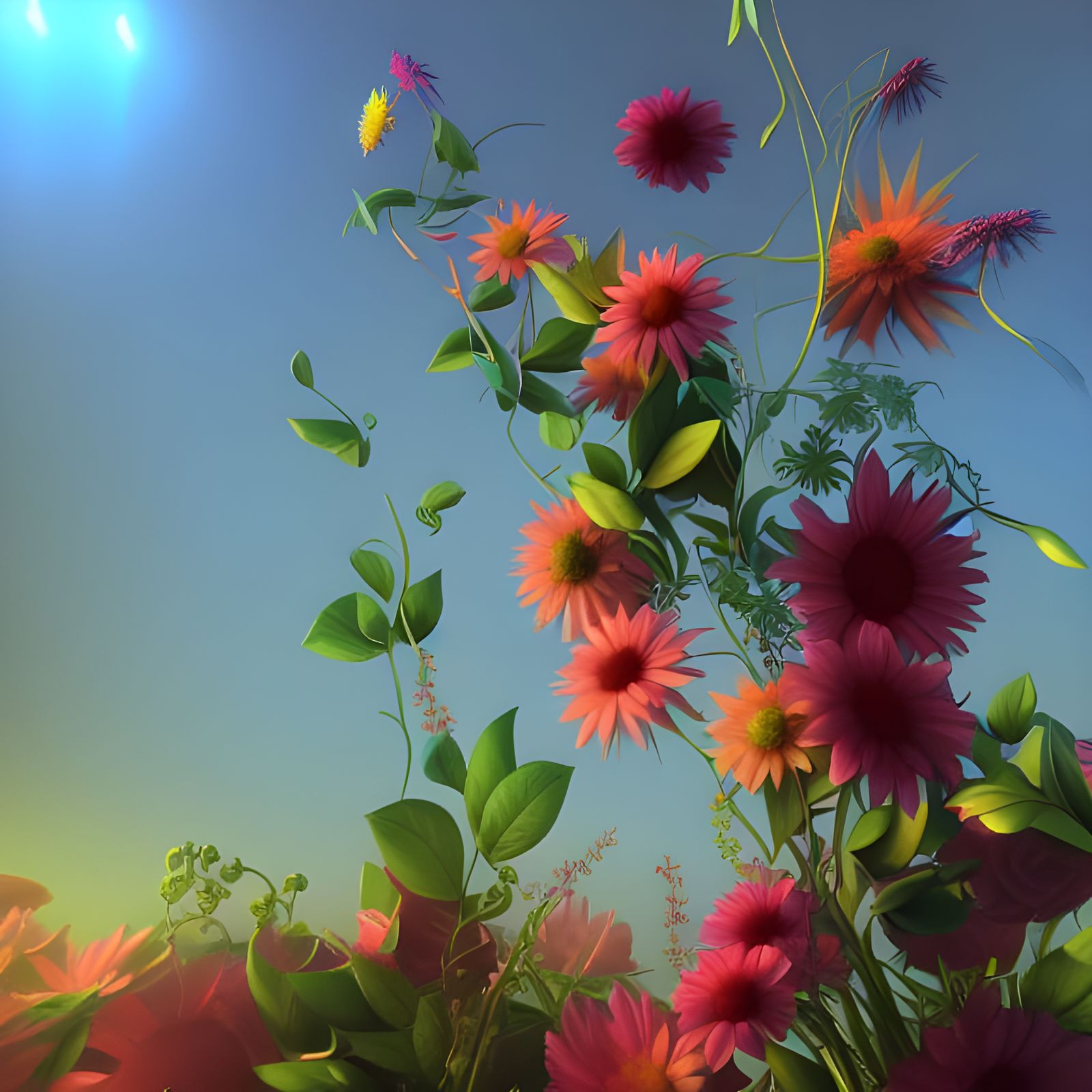 Surreal Flowers in Intricate 3D Shading