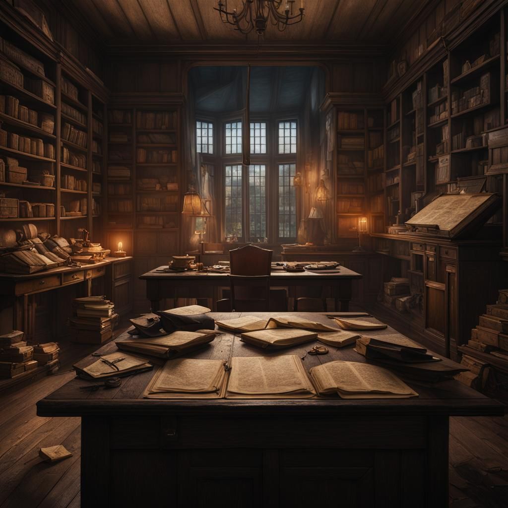 Detailed Matte Painting of Anne Frank in Deep Color