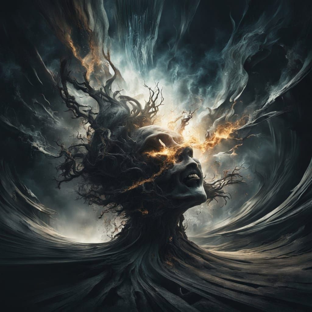 AI-Generated Image: Exploding Abstract Form