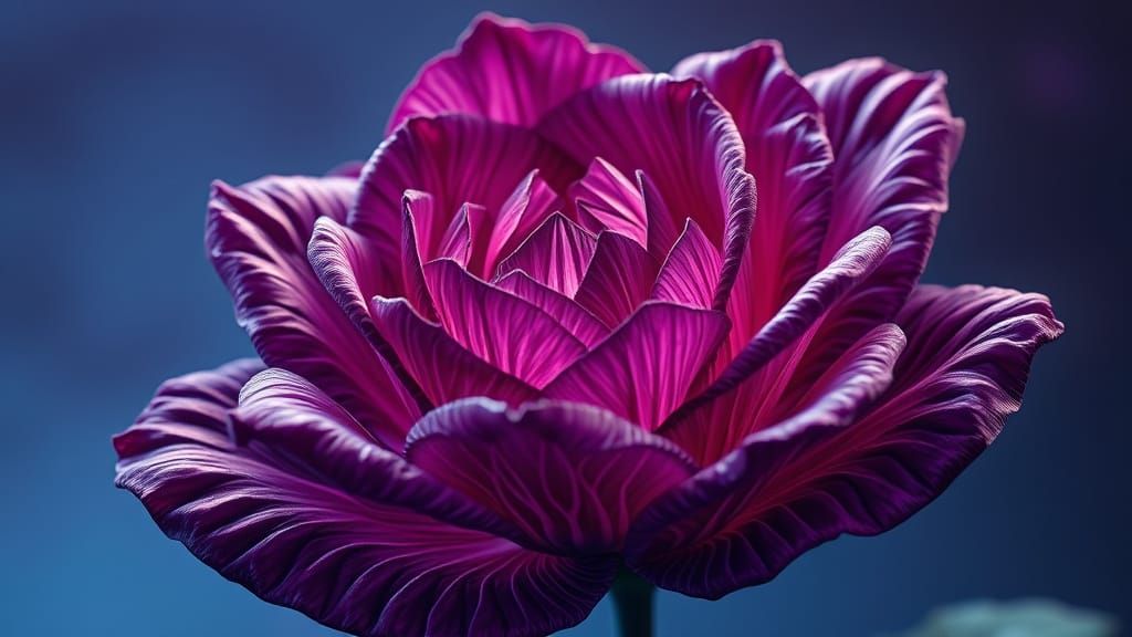 Crystal Wild Rose in Full Bloom, Fantastical Matte Painting