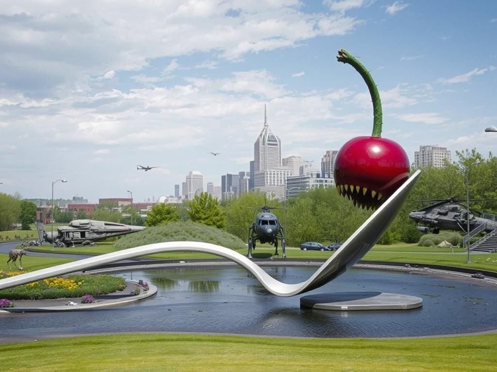 Dystopian Minneapolis Skyline at Night: Alien Dreamscape