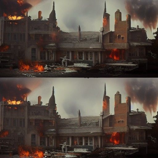 School on Fire: Dramatic Digital Matte Painting