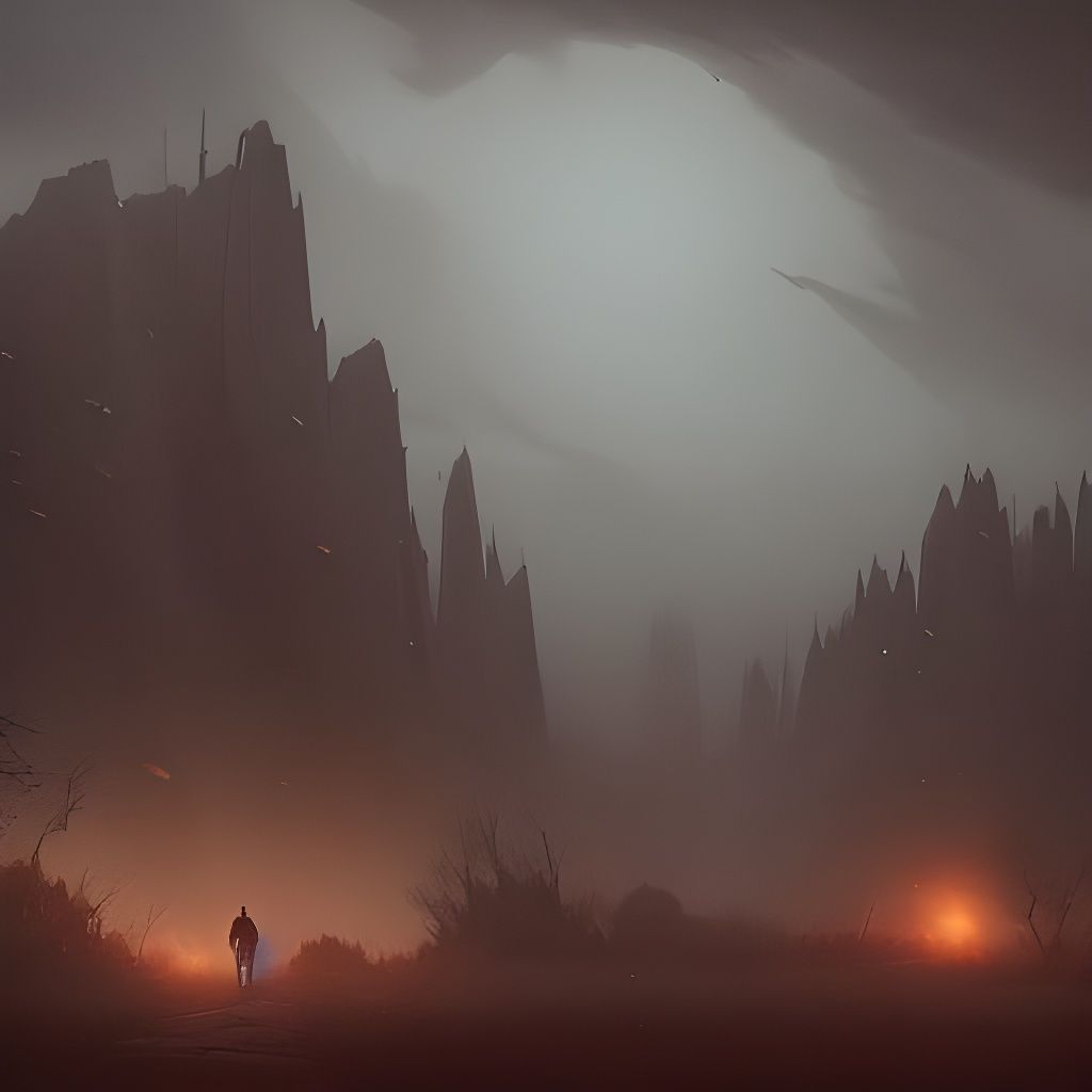 Sinister Landscape in Dark Fantasy Style