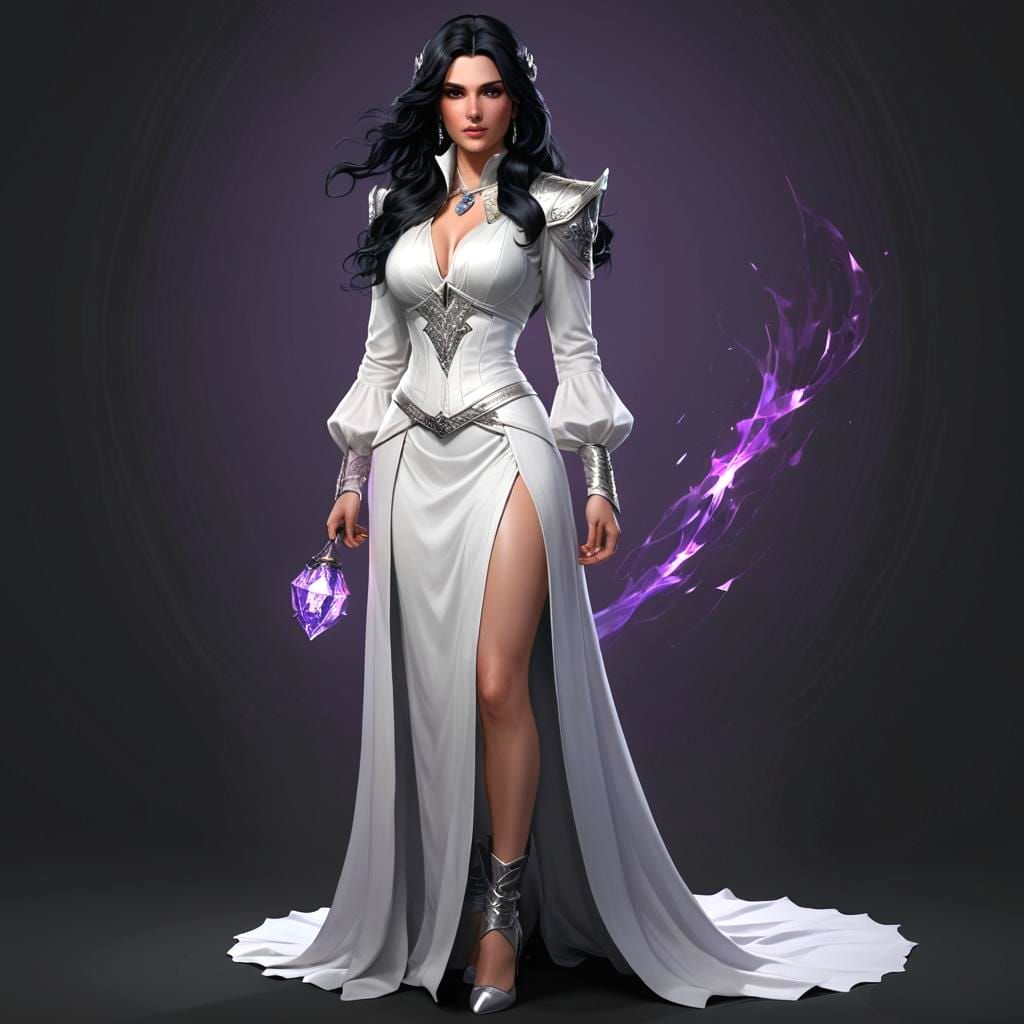 Yennefer Sorceress Portrait in Art Nouveau Style