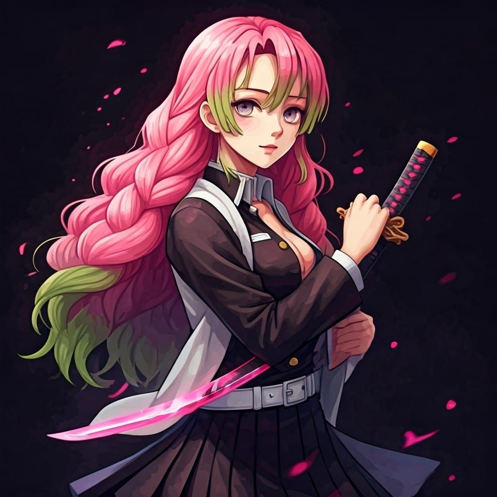 Mitsuri Kanroji in Digital Manga Style