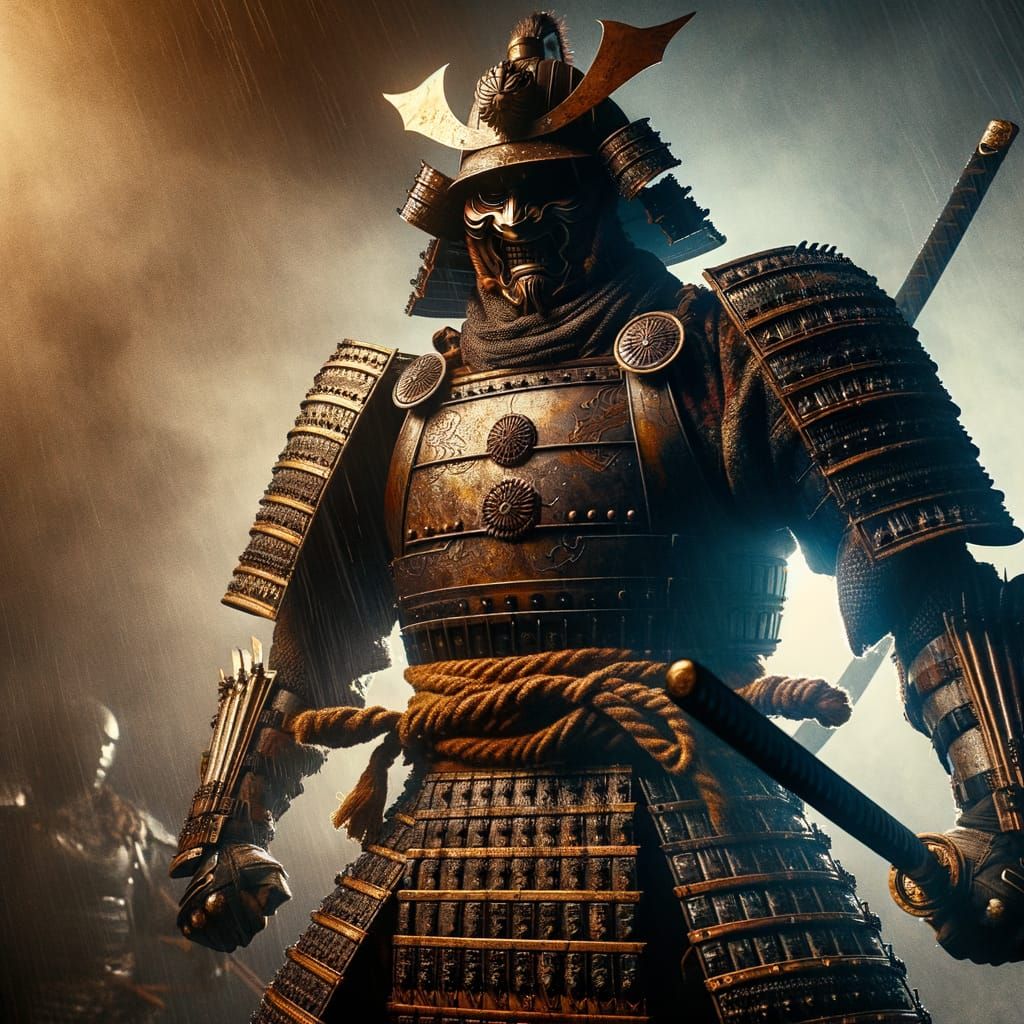 Cinematic Shugoki Warrior in Japanese Armor