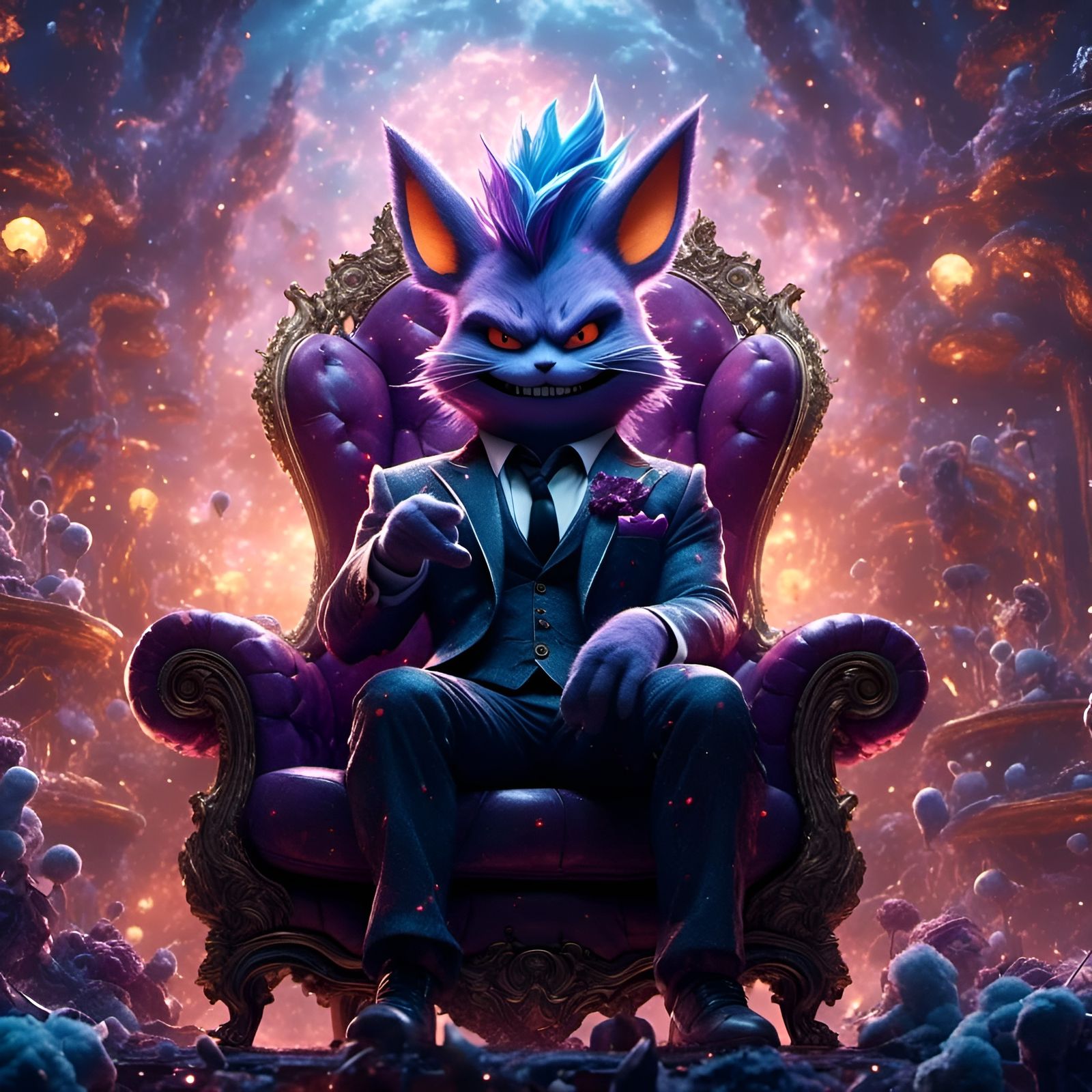 Gengar in Suit: Cinematic Cosmic Safari