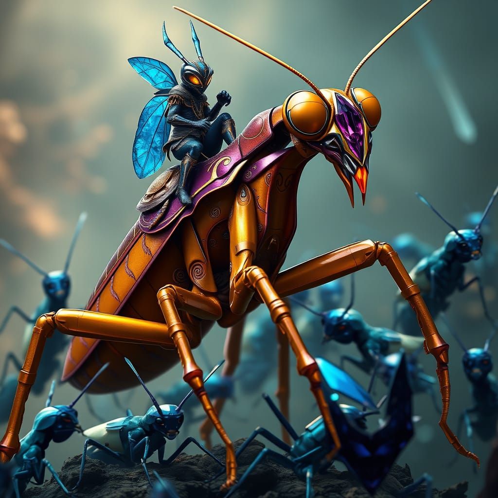 Cyberpunk Mantis War Machine