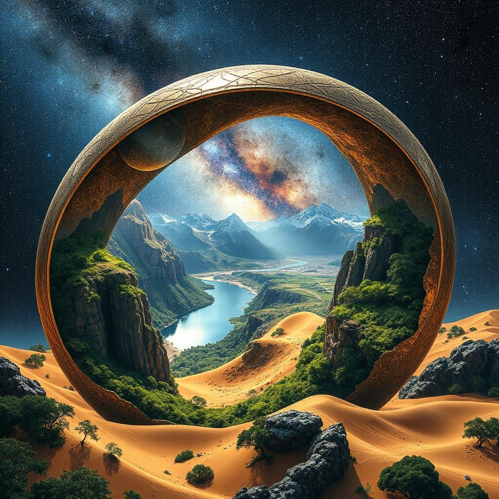 Hyperrealistic Möbius Strip Landscape in Futuristic Style