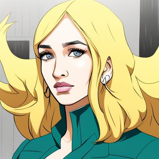 Female Mob Boss in Manga Style