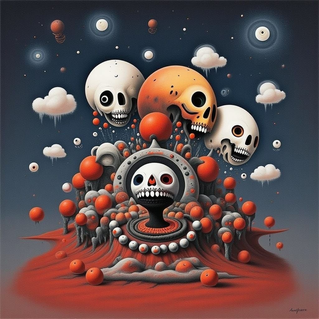 Surreal World Map Portrait in Watercolor