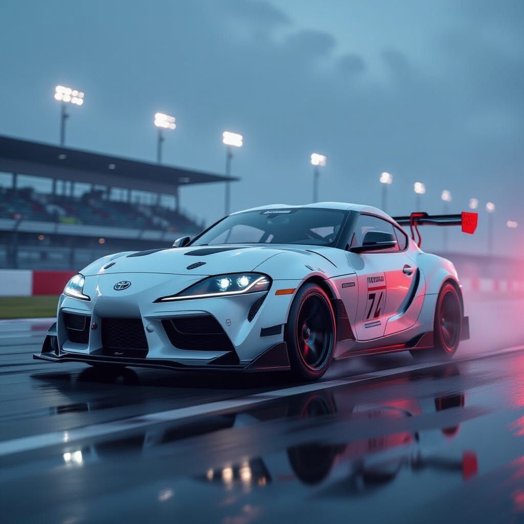 Cinematic Toyota Supra F1 with 35mm Film Aesthetic