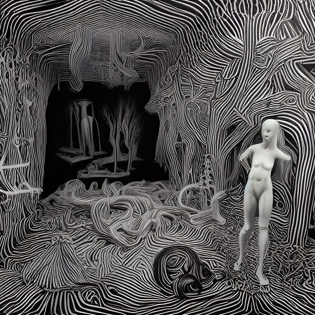 Eerie Philosophical Art: Useless Person with Object