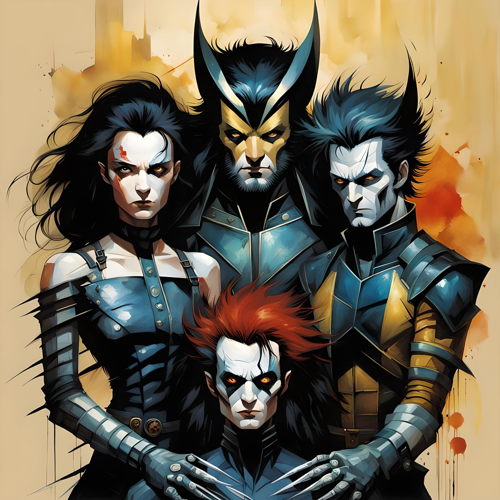 Cubist Superhero in Deciduous Landscape