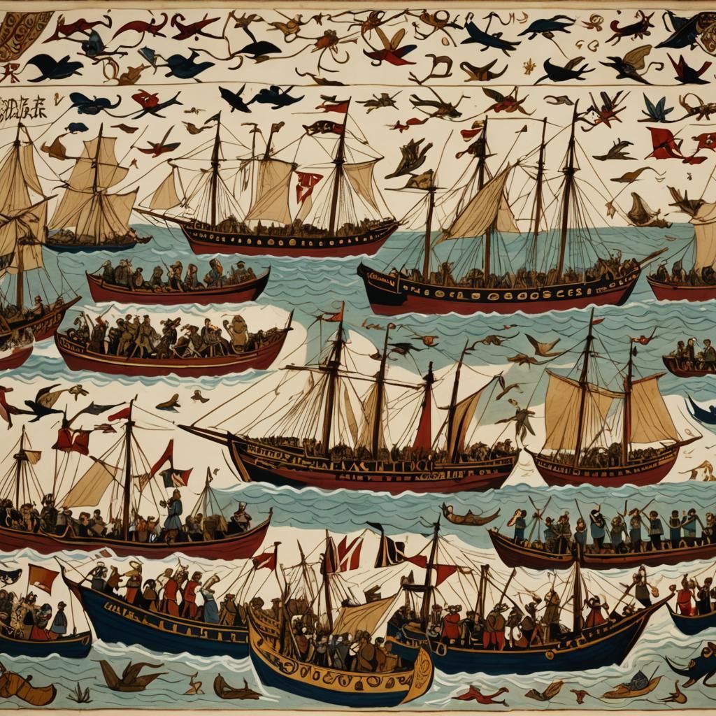 Midway Battle as Bayeux Tapestry