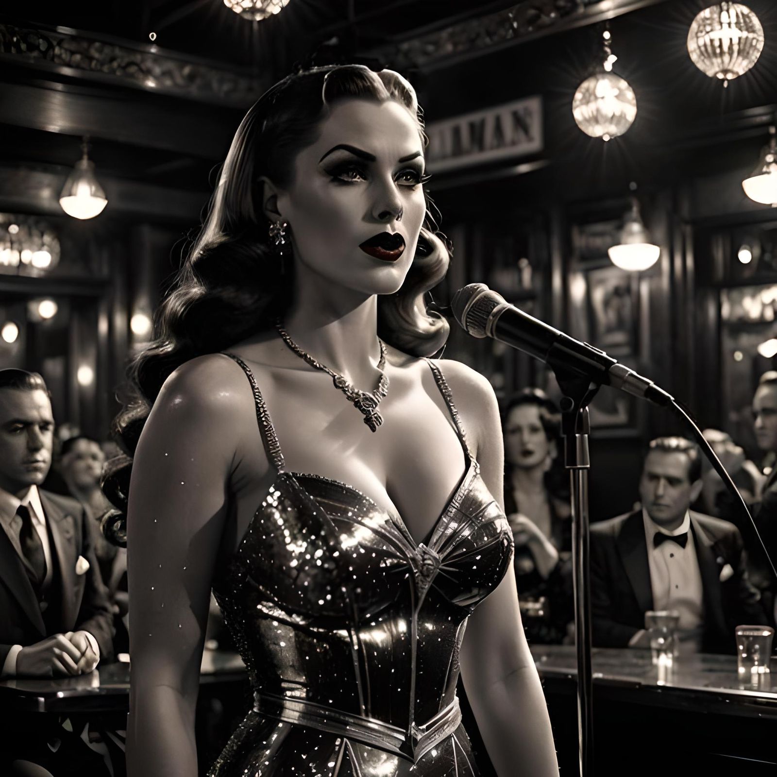 Jessica Rabbit in Film Noir Bar Scene