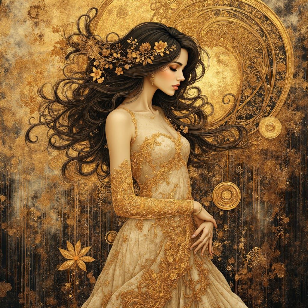 Nature Goddess in the Style of Klimt