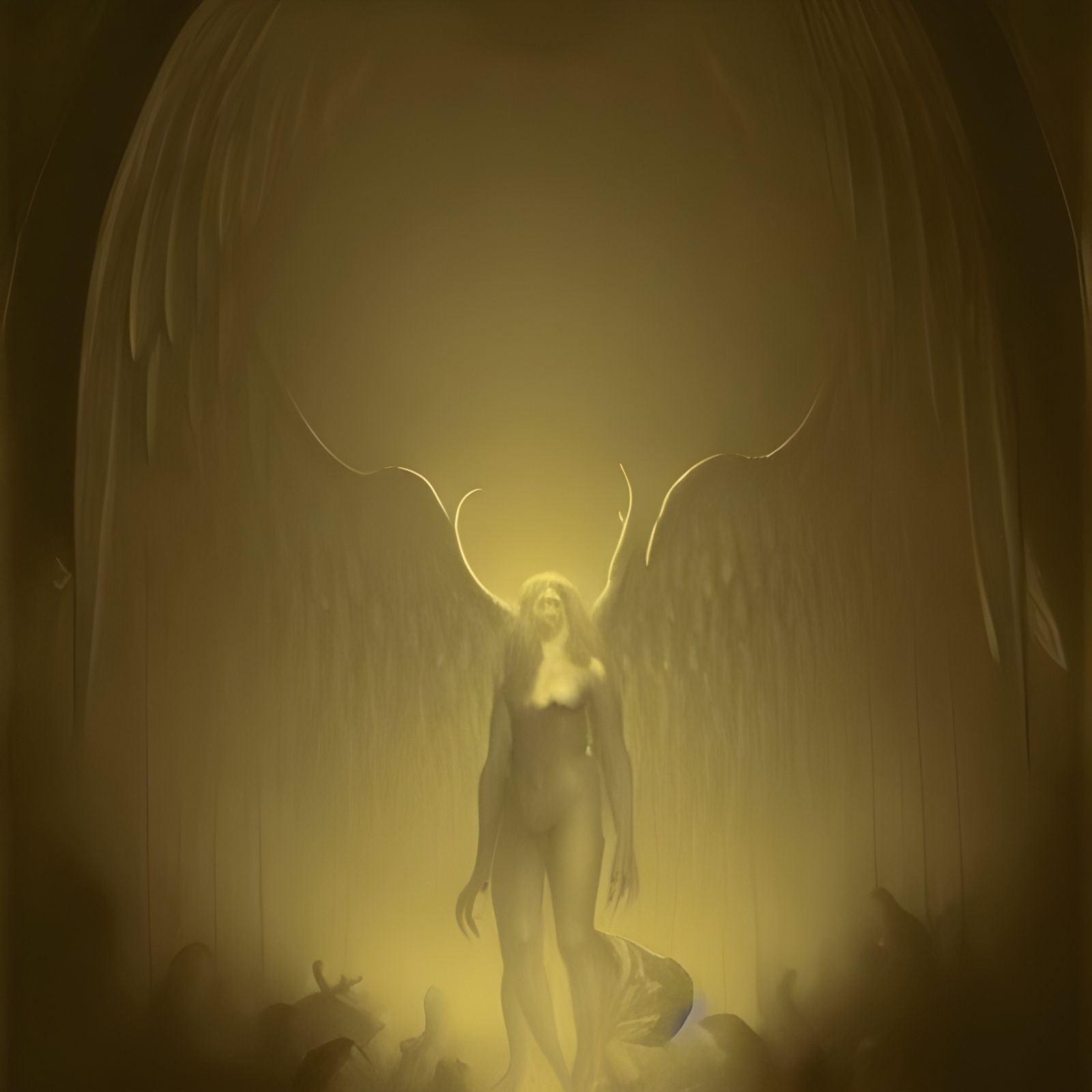 Horrifying Devil with Angelic Face in Gothic Style